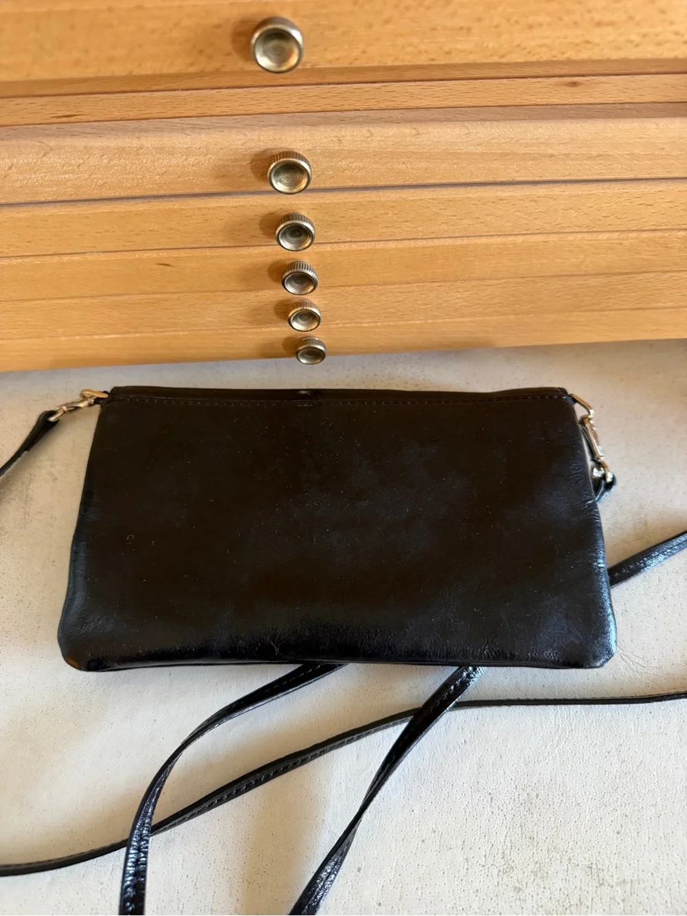Kate Spade Black Patent Leather Crossbody Clutch Evening Bag